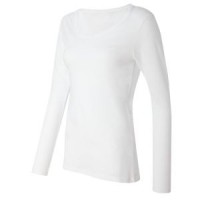 Women's Silky Long Sleeve Underscrub T-Shirt - White  - 01015