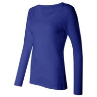 Women's Silky Long Sleeve Underscrub T-Shirt - Blue  - 01020