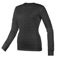 Women's Scratch Burn Out Long Sleeve Underscrub T-Shirt - Black  - 01051