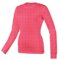 Women's Scratch Burn Out Long Sleeve Underscrub T-Shirt - Hot Pink  - 01056