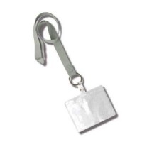 Soft, Silky Lanyard with Clear Badge Holder - Pewter - 01206