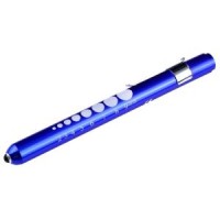 Aluminum LED Reusable Penlight with Pupil Gauge- Blue - 01821