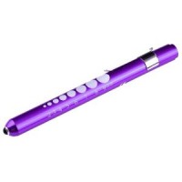 Aluminum LED Reusable Penlight with Pupil Gauge - Purple - 01823