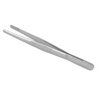 5.5" Broad Point Stainless Steel Forceps - Serrated - Straight - 01768
