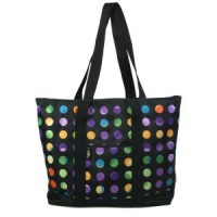 Fashion Print Uility Tote - Black Polka Dot - 94565