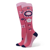 Premium Pink FLoral Fashion Compression Sock - 92017