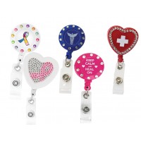 18pc Bling Assorted Retractable ID Holders - 94895
