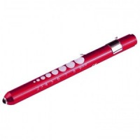 Aluminum LED Reusable Penlight with Pupil Gauge - Red - 01822
