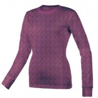 Women's Scratch Burn Out Long Sleeve Underscrub T-Shirt - Purple  - 01061