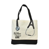 ND "Rockin The Nurse Life" Canvas Stethoscope Bag - Black - 92110