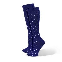 Premium Navy Polka Dots Fashion Compression Sock - 94799